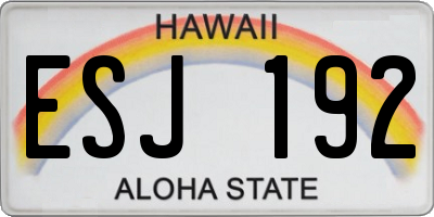 HI license plate ESJ192