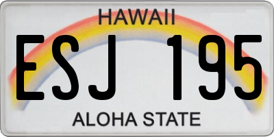 HI license plate ESJ195