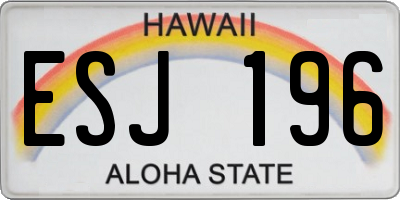 HI license plate ESJ196