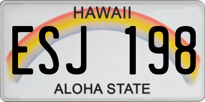 HI license plate ESJ198