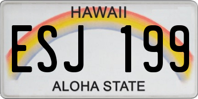 HI license plate ESJ199