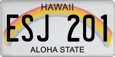 HI license plate ESJ201