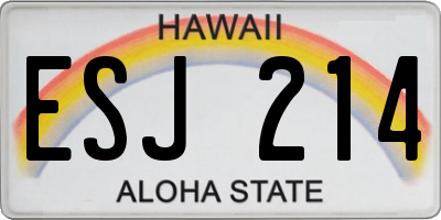 HI license plate ESJ214