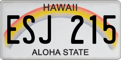 HI license plate ESJ215