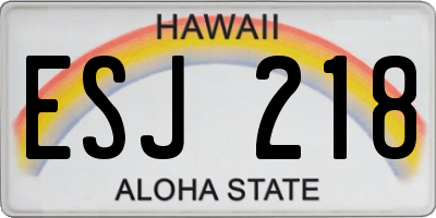 HI license plate ESJ218