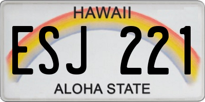 HI license plate ESJ221