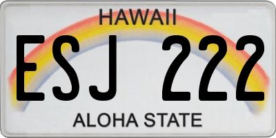 HI license plate ESJ222