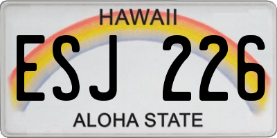 HI license plate ESJ226