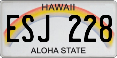 HI license plate ESJ228