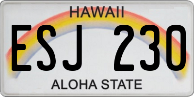 HI license plate ESJ230