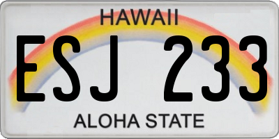 HI license plate ESJ233