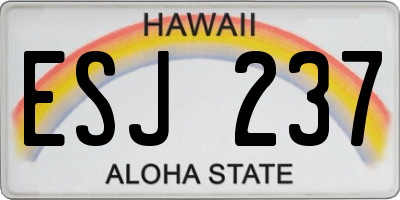 HI license plate ESJ237