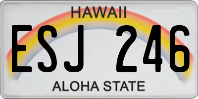 HI license plate ESJ246