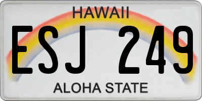 HI license plate ESJ249