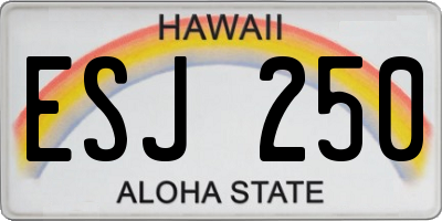 HI license plate ESJ250
