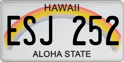 HI license plate ESJ252