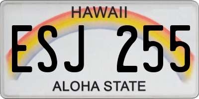 HI license plate ESJ255