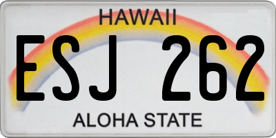 HI license plate ESJ262