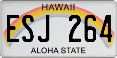 HI license plate ESJ264
