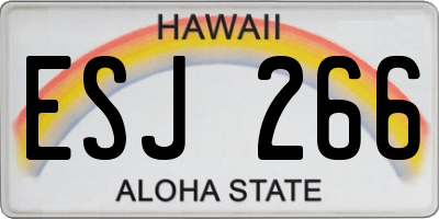 HI license plate ESJ266