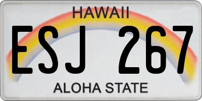 HI license plate ESJ267