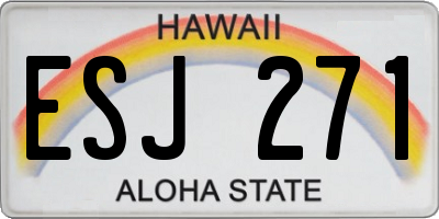 HI license plate ESJ271