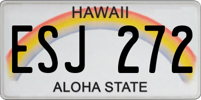 HI license plate ESJ272