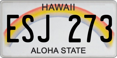 HI license plate ESJ273