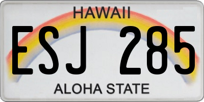 HI license plate ESJ285