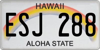 HI license plate ESJ288