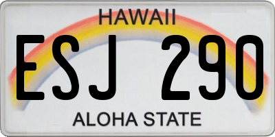 HI license plate ESJ290