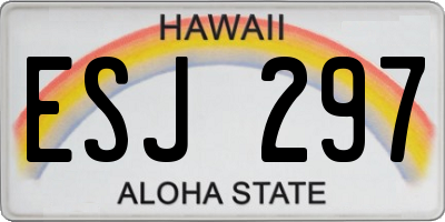 HI license plate ESJ297