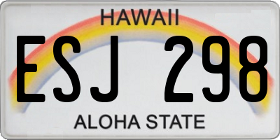 HI license plate ESJ298