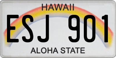HI license plate ESJ901