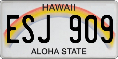 HI license plate ESJ909