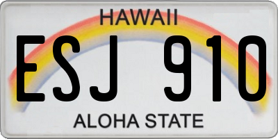 HI license plate ESJ910