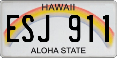 HI license plate ESJ911