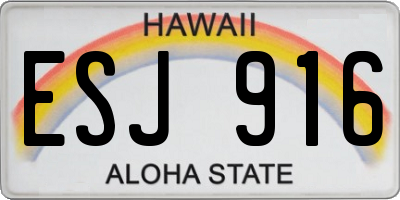 HI license plate ESJ916
