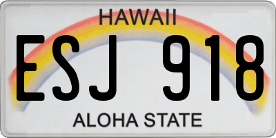 HI license plate ESJ918