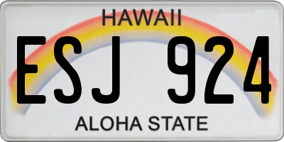 HI license plate ESJ924