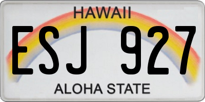 HI license plate ESJ927