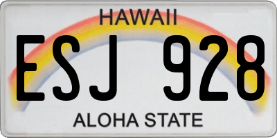 HI license plate ESJ928