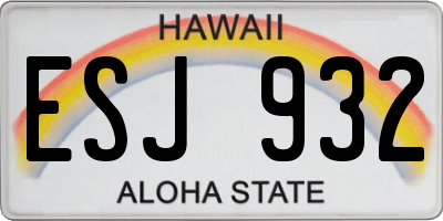 HI license plate ESJ932