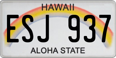 HI license plate ESJ937