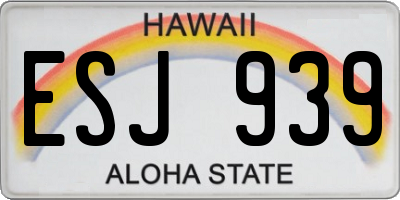 HI license plate ESJ939