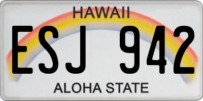 HI license plate ESJ942