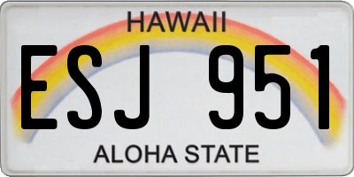 HI license plate ESJ951