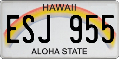 HI license plate ESJ955