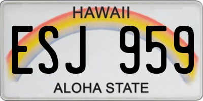 HI license plate ESJ959