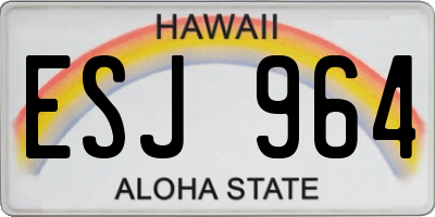 HI license plate ESJ964